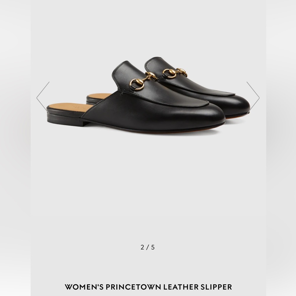 GUCCI WOMEN'S PRINCETOWN LEATHER SLIPPER